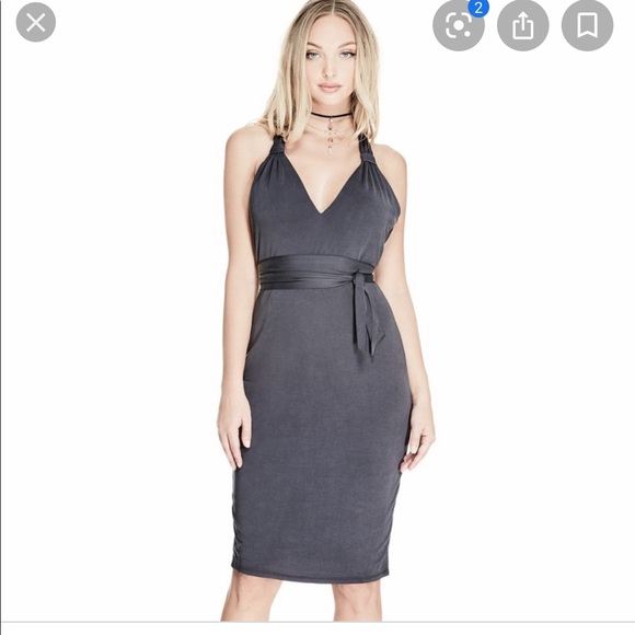 Guess Dresses & Skirts - Guess Joan Halter v-neck tie waist dress